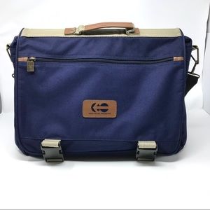 North West Blue Canvas Travel Laptop Messenger Bag